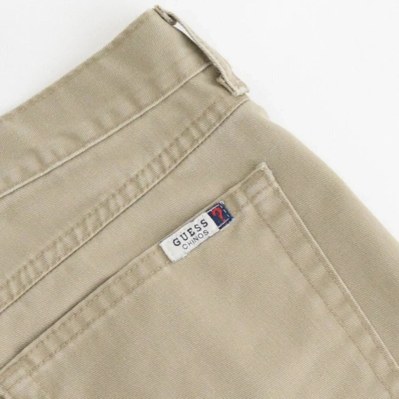 Vintage 90's Guess U.S.A. Chinos Canada made 100% Cotton Tan Chino Pants Size 36 - Picture 12 of 12